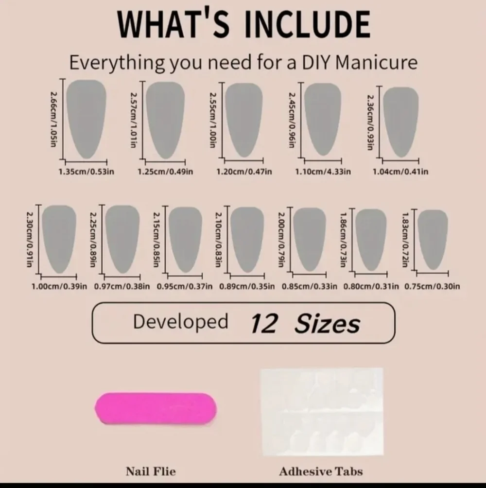 24 Pieces Fake press on nails